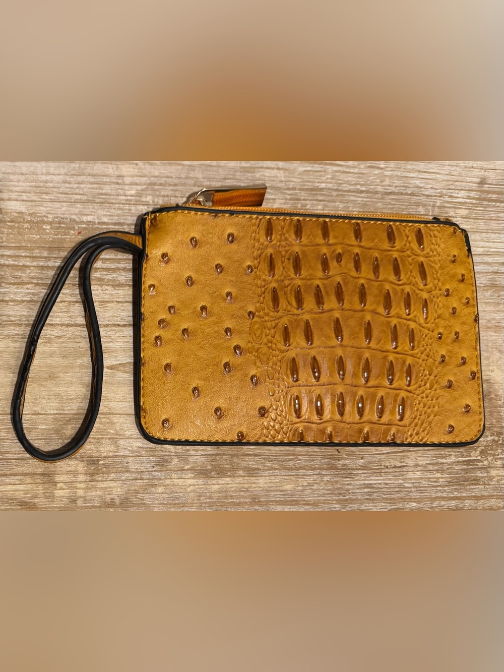Bundle of 2-Faux Leather Zip around wallet and Wristlet Pouch - Picture 8 of 13